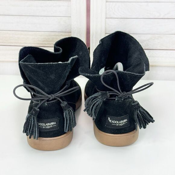 Koolaburra by Ugg Skyller Suede Tassel Ankle Boots Black 9 - Picture 5 of 10